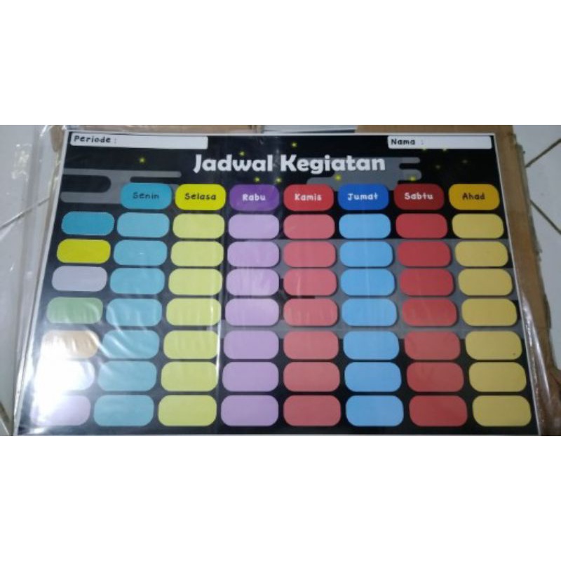 

Jadwal kegiatan hapus tulis/ planner / karton wipe and clean