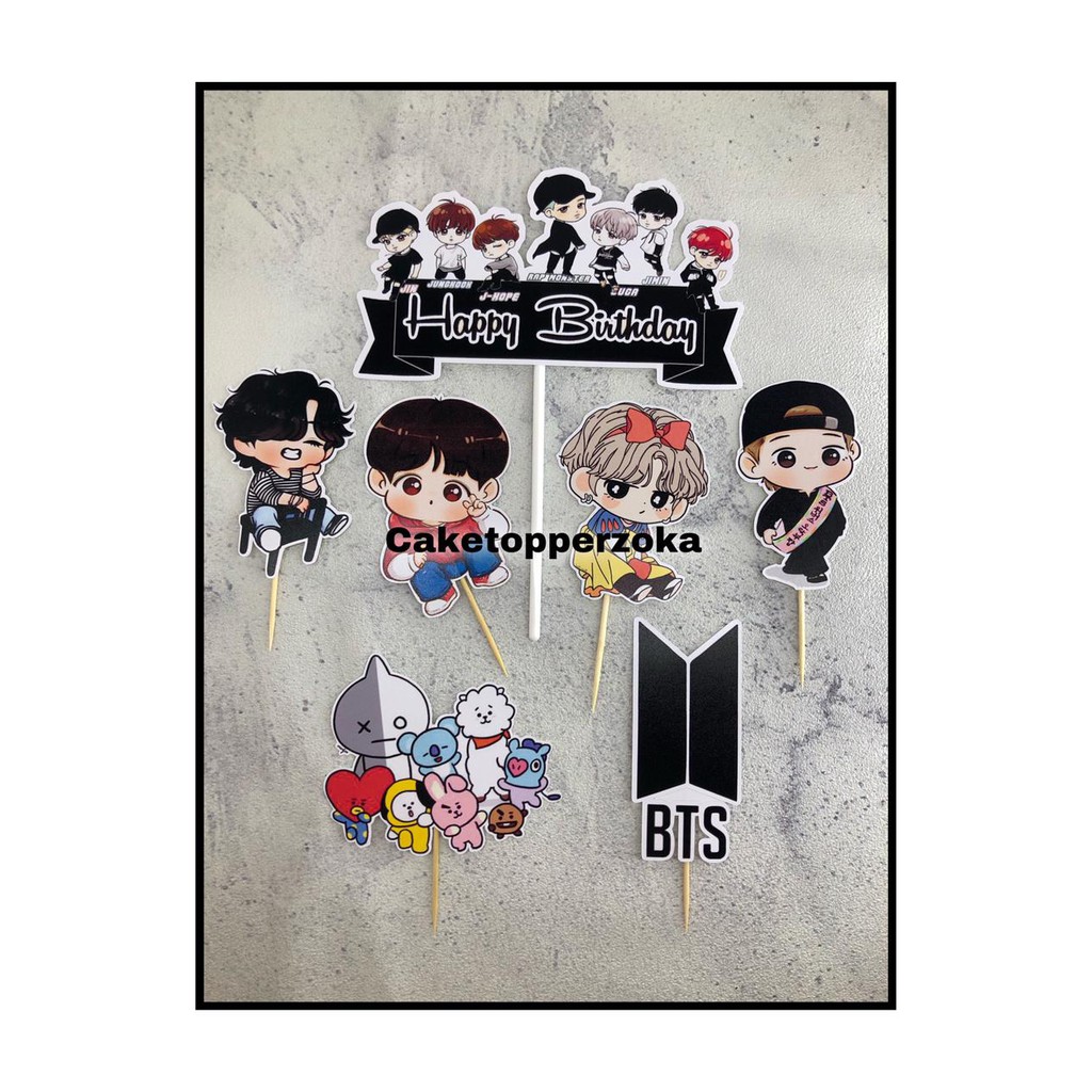 BTS CAKE TOPPER | HIASAN KUE ULTAH | BISA CUSTOM | READY STOK BATAM