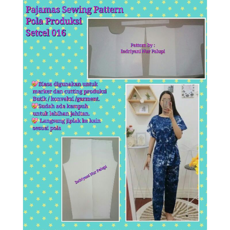 POLA BAJU SETCEL RAYON 016 - Pola Baju - Pola Produksi Baju