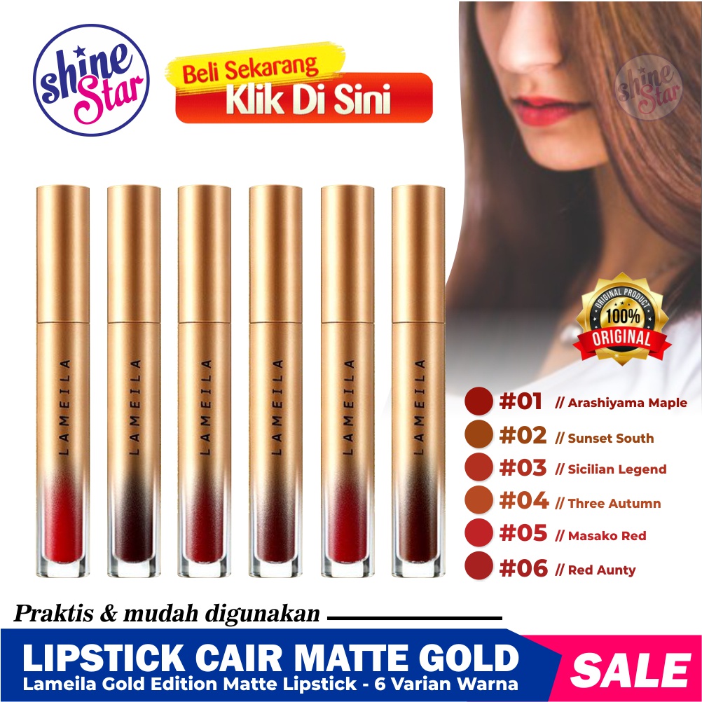 Liptint Korea Lameila GOLD Edition Lipstik Matte / Lipstik Tahan Lama Anti Air / Lipstick Lip Cream Lip Balm Lipgloss - Pelembab Pemerah Bibir