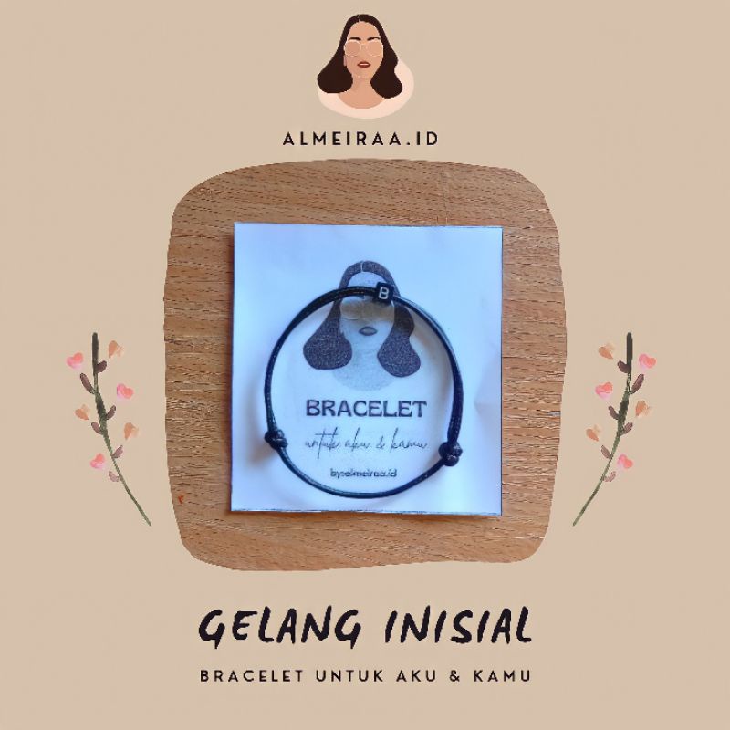 GELANG TALI INISIAL (A-T) / GELANG INISIAL / GELANG HURUF / GELANG NAMA