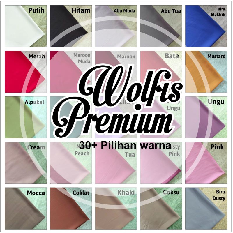 Kain Wolfis wollpeace wolvis Premium Wolpeach polos (0.5 meter)