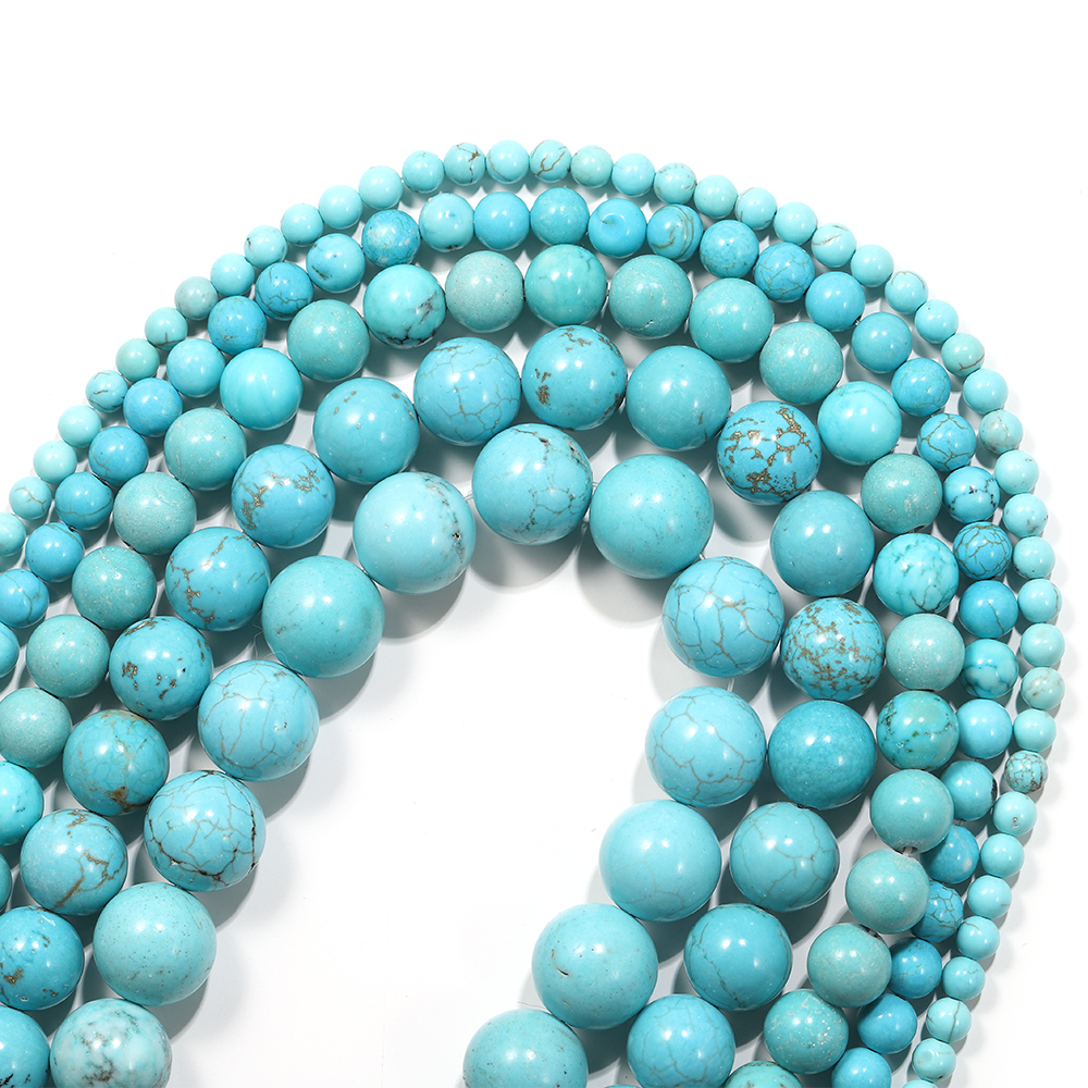 Stone Round Beads Blue Turquoise Natural Grade A