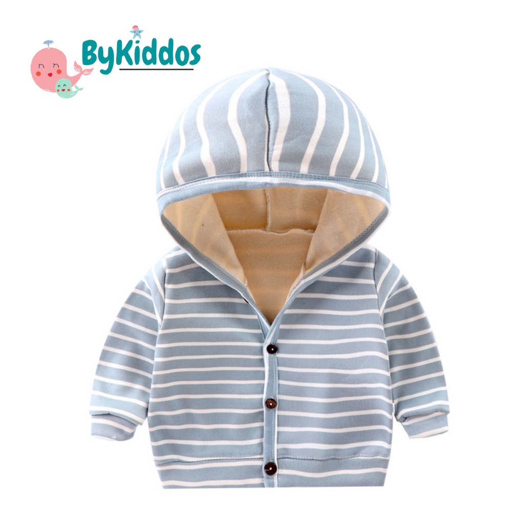 ByKiddos - Jaket Anak Hoodie Import Motif Garis /Jaket Anak Musim Semi / Jaket Anak Unisex / Jaket Hoodie Import Premium