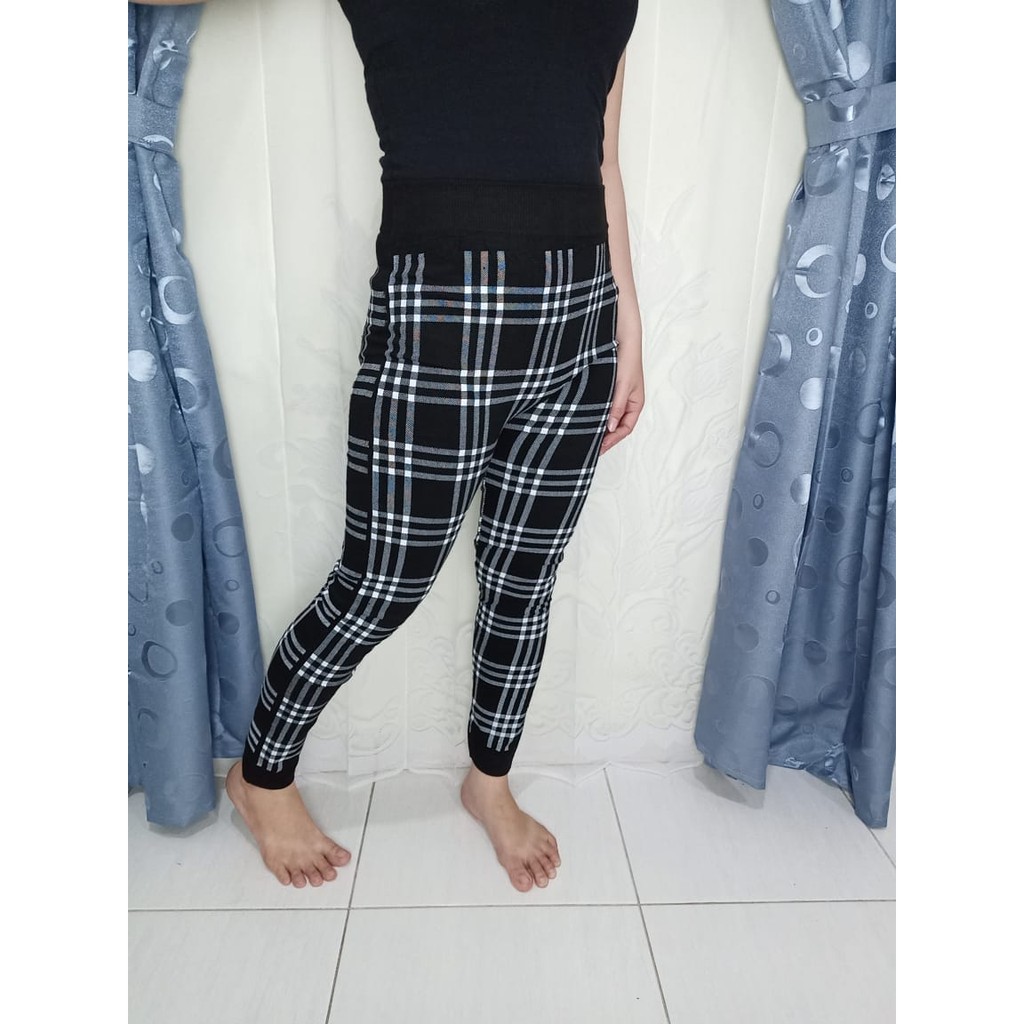 Legging HP Garis Tiga Kotak Leging Premium Legging Wanita Legging Import