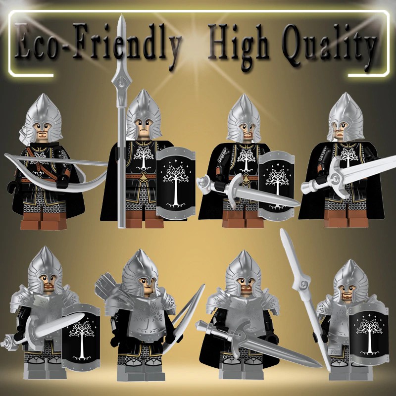 Mainan Lego Single Sale Lord of the Rings action Figures technic Knight Soldier of Gondor  Spear