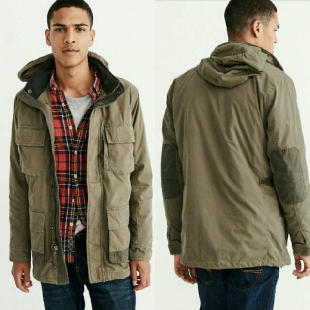 Jaket Parka Abercrombie and Fitch UTILITY PARKA JACKET Original Olive