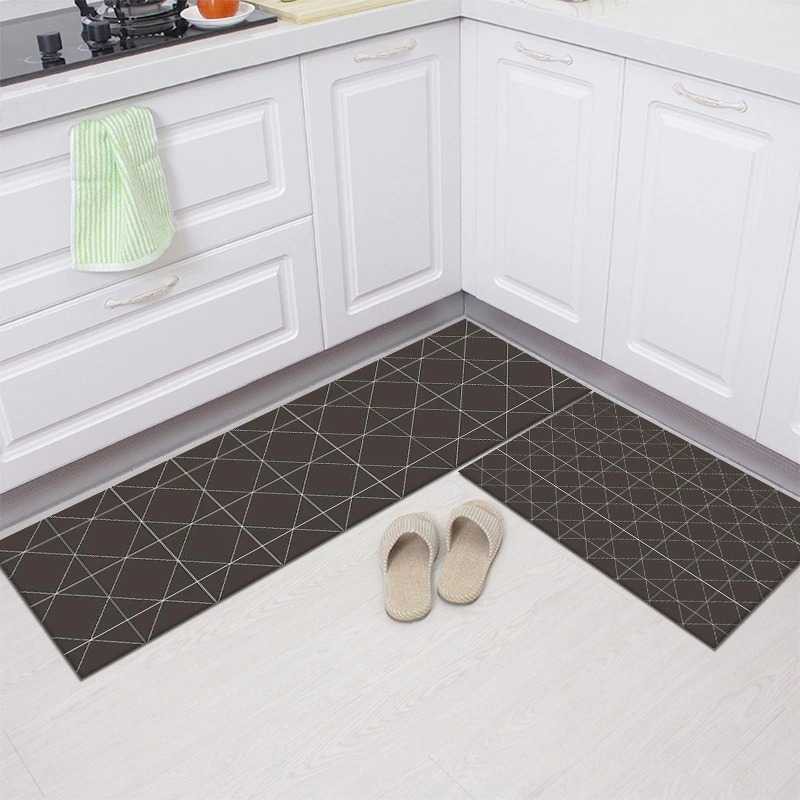 Keset Dapur Anti Slip Living Room Kitchen Balcony Rug 2PCS Lap Kaki Perlengkapan Balcon Rumah Serap Air Multifungsi