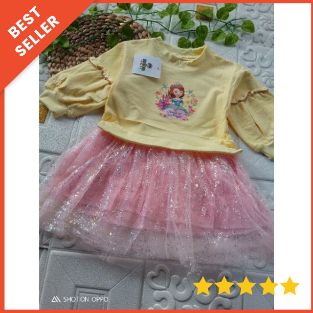 [0-4T] DRESS Sweater import anak perempuan premium Gaun bayi cewek tutu lengan panjang DRESS SOFIA /Dress Anak Perempuan Import/ Gaun Tutu Pesta Lengan Panjang Korea Fashion Style Berkualitas Tinggi