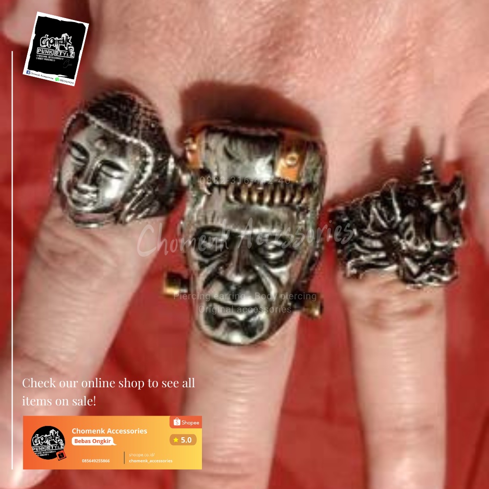 CINCIN TENGKORAK CINCIN TITANIUM RINGSKKULL SKULLRING TITANIUM.