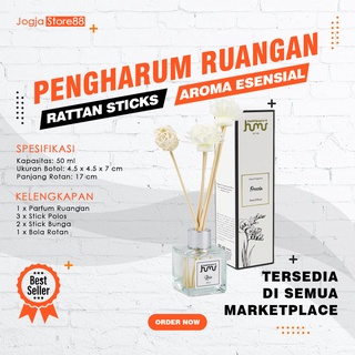 Parfum Ruangan | Lily Desain Cantik Stick Rotan Menyerap Minyak Wangi &amp; Menyebarkan 50ml