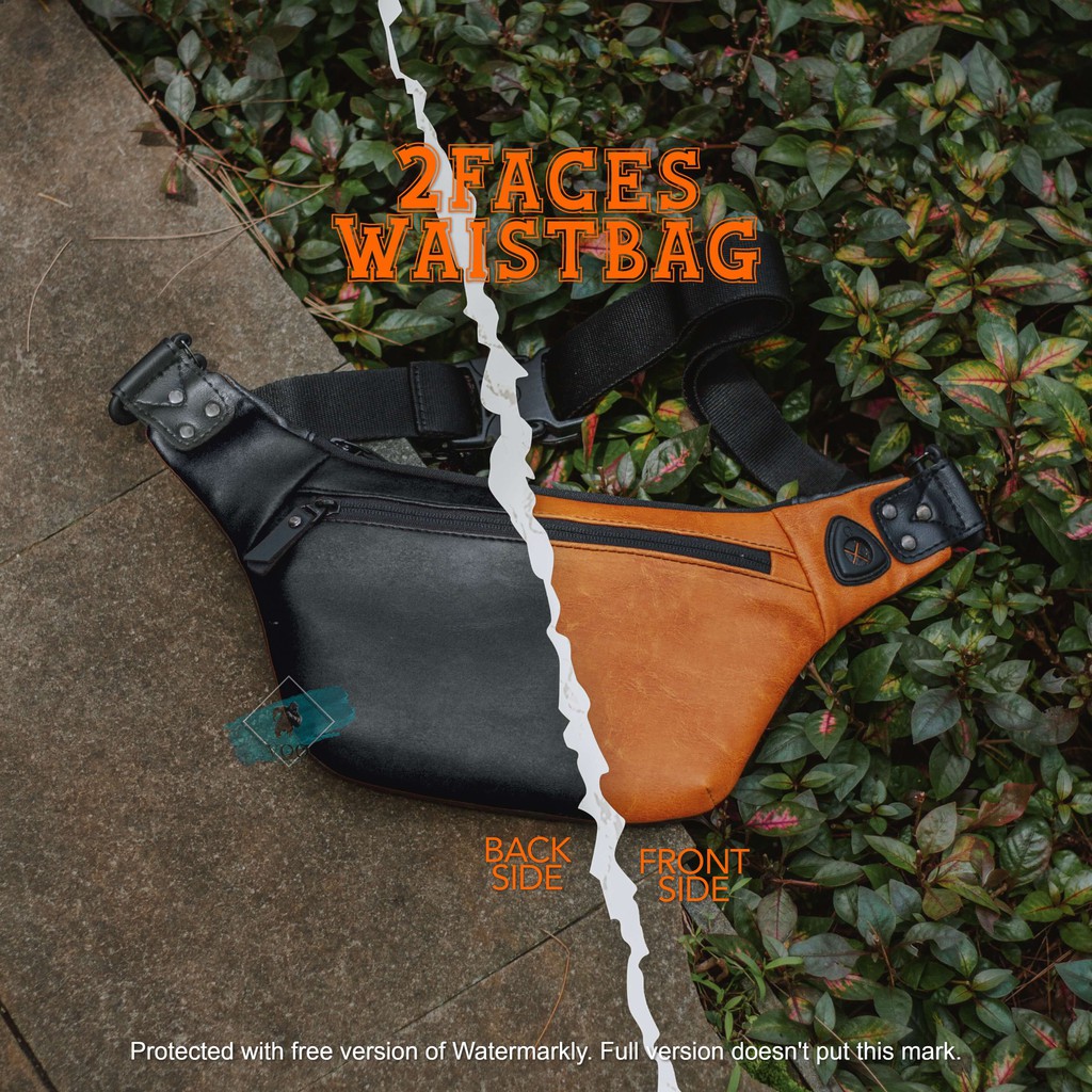 Tas Bahu Kualitas Premium ARJUNES Waistbag Pria / Wanita Tersedia 5 Varian Warna 2 Sisi Bolak Balik
