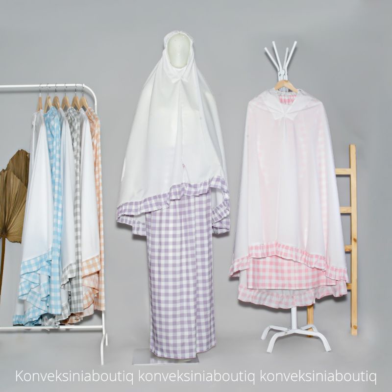 MUKENA KATUN JEPANG PUTIH MUKENAH SANTRI GONTOR DARUNNAJAH