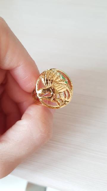 Cincin Import emas Titanium Motif Burung Cendrawasih / cincin fashion import cendrawasih