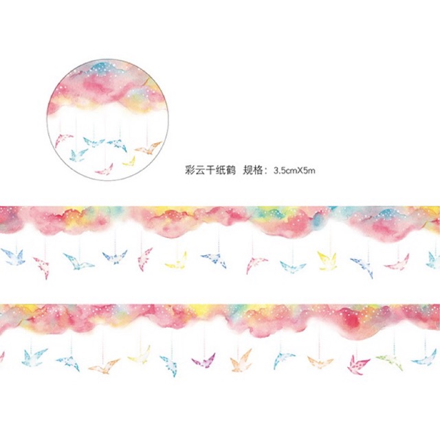 

washi tape thousand cranes
