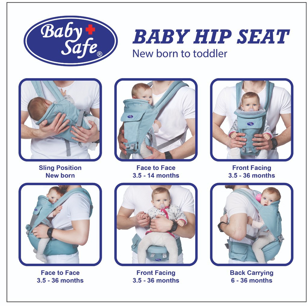 Baby Safe Hip Seat BC006 Biru Gendongan Bayi