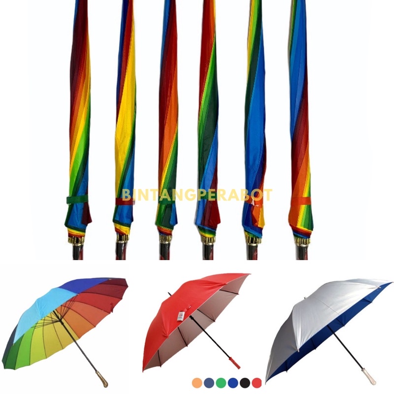 NAGOYA - Payung Golf Polos Silver / Payung Golf Polos Warna / Payung Golf Jumbo Pelangi / Payung Gol