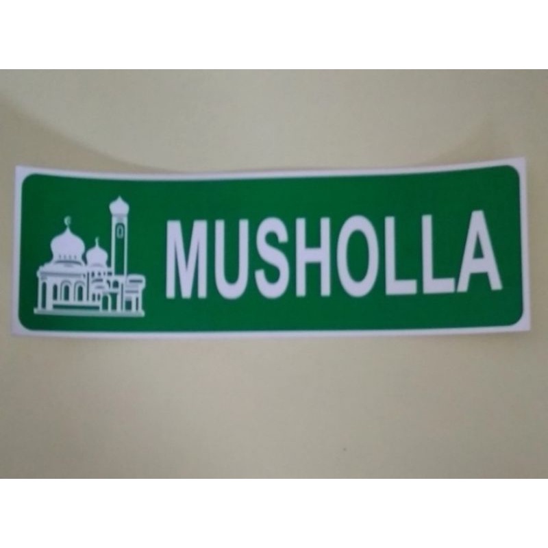 

stiker vinyl 7,5x23cm MUSHOLLA sign rambu k3