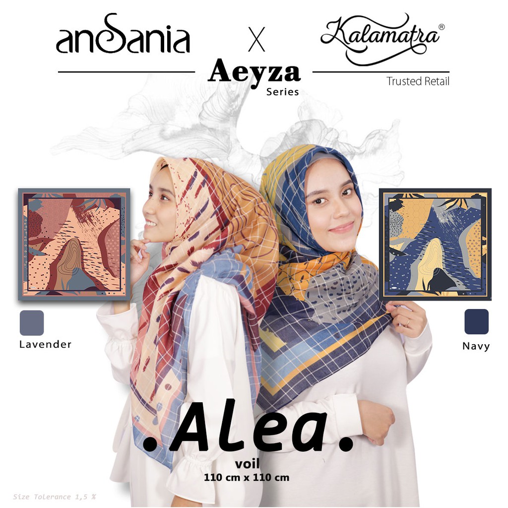 ANSANIA X KALAMATRA - Kerudung Motif Aeyza Series || Hijab Segi Empat