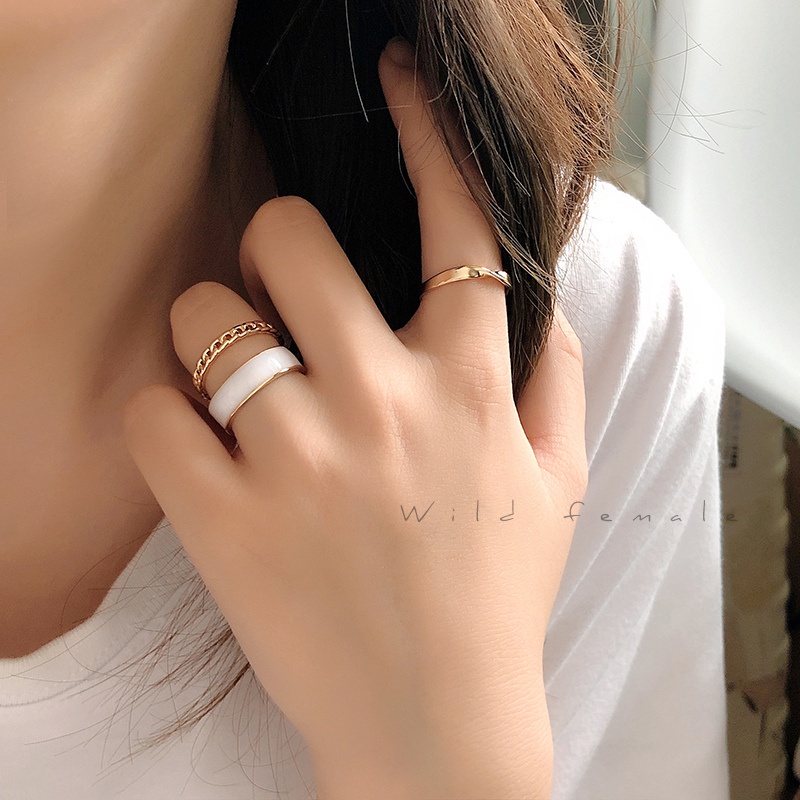 Three-piece Open Ring Accessories Trendy Fashion Personality Korean Version