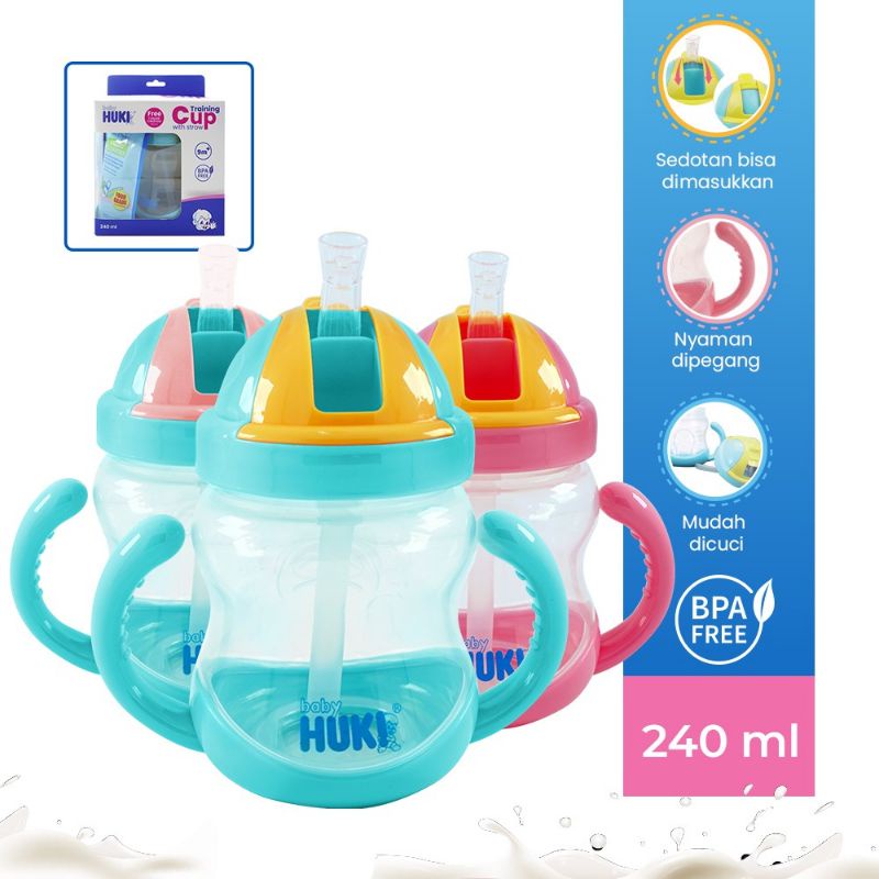 Huki Training Cup With Straw 240ml 9m+