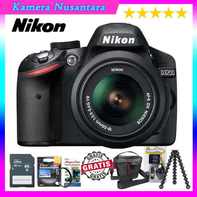 NIKON D3200 KIT 18-55MM - KAMERA DSLR NIKON D 3200 KIT / D3200 - ORIGINAL