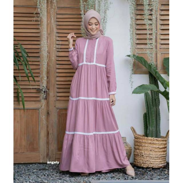 ORIGINAL!  ANGELY GAMIS RENDA BUSUI / GAMIS POLOS REMAJA KEKINIAN ukuran lengkap