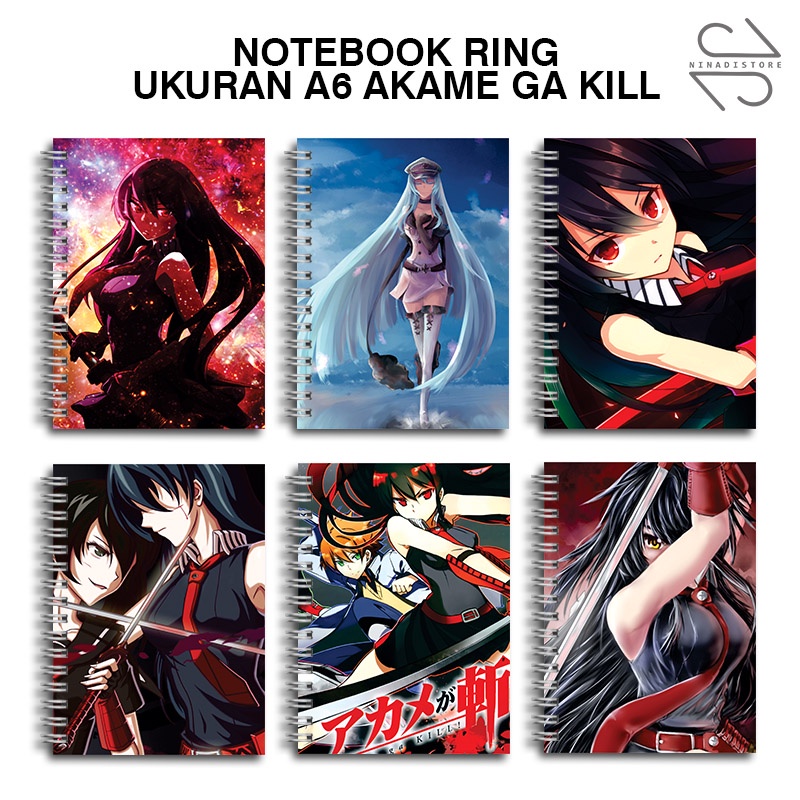 

(BELI 6 DAPAT GRATIS 1)Buku Tulis Catatan buku notebook buku diary Notebook Ring Spiral A6 60 Lembar koleksi gambar akame ga kill part3