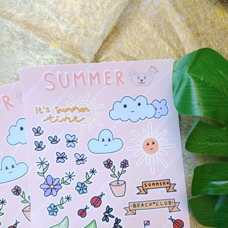 

Summer Sticker Sheet / Sticker Journal Deco Shan Shine