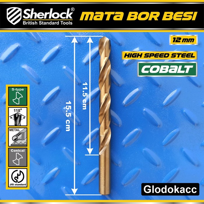 Mata Bor Besi 12 mm / Sherlock JIS Standard High Speed Steel Cobalt (1 Pcs)