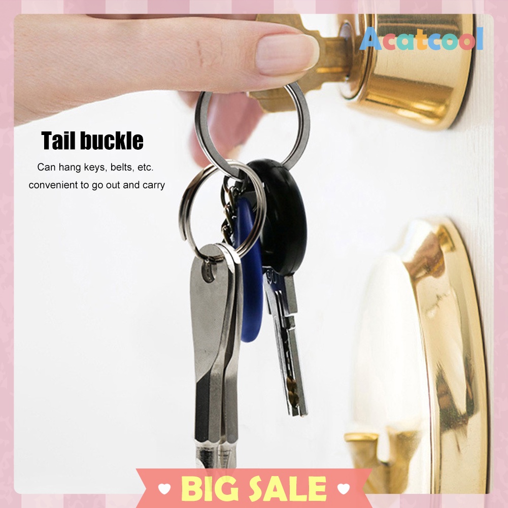 2 in 1 Stainless Steel Mini Keychain Slotted Phillips Screwdriver EDC Tool