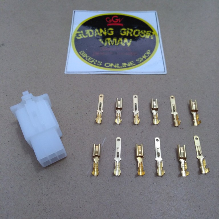 Soket 6 Kabel atau Soket 6Pin Kabel Universal Cowo-Cewe 1Peket