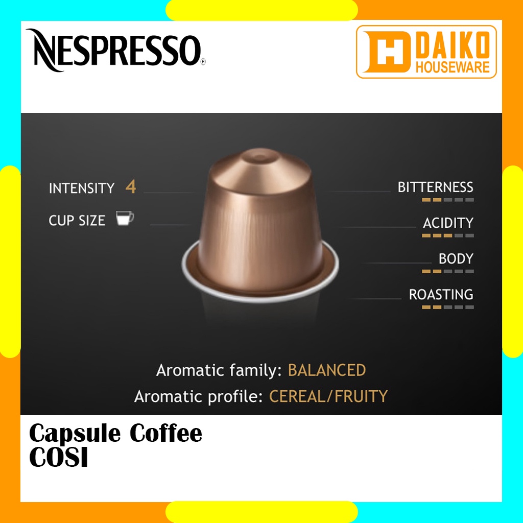 Capsule Nespresso Cosi Original Nestle 1 Pack - Coffee Espresso Kopi Kapsul Expired Panjang