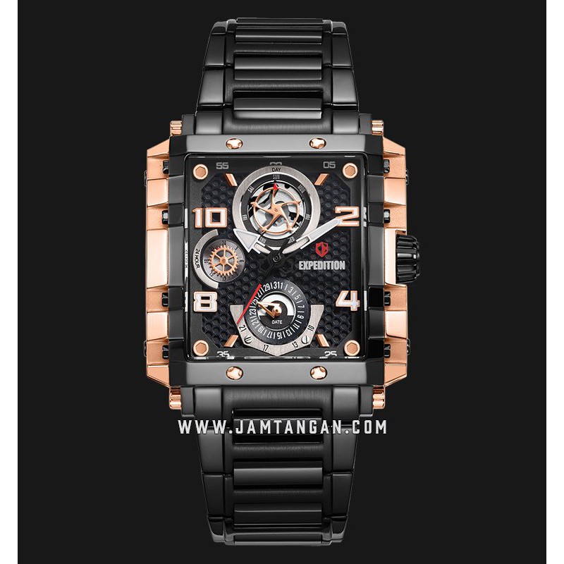 Expedition E 6757 BF BBRBA Ladies Black Dial Black Stainless Steel