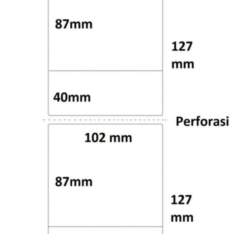 LABEL STICKER BARCODE 102X127mm ( 1 LINE ) THERMAL 250Pcs termurah