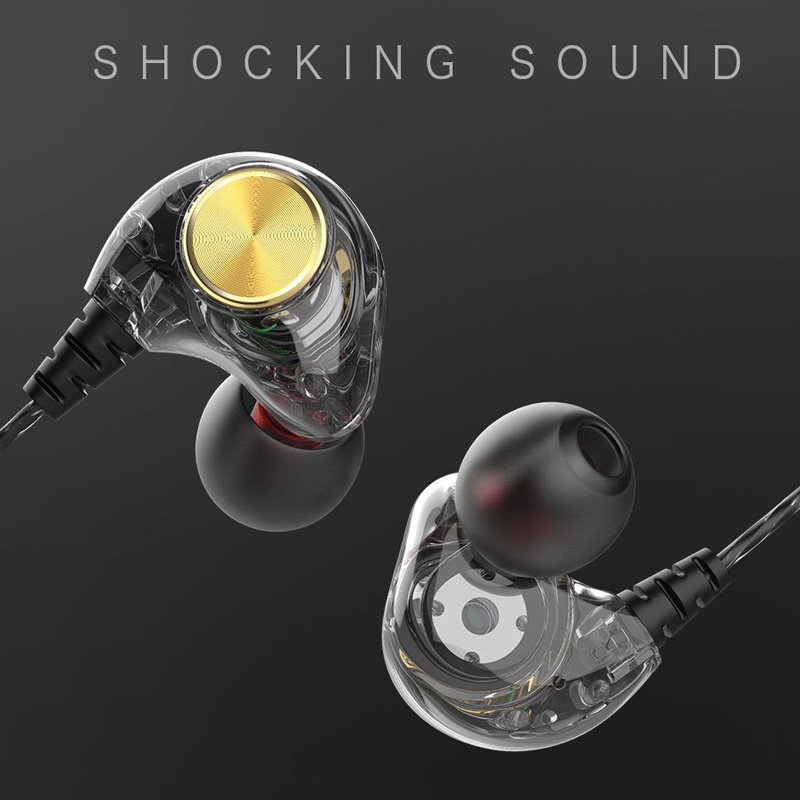 K1 3.5mm Original Transparent In-Ear Earbuds Stereo Bass Earbuds Earphone With Mic