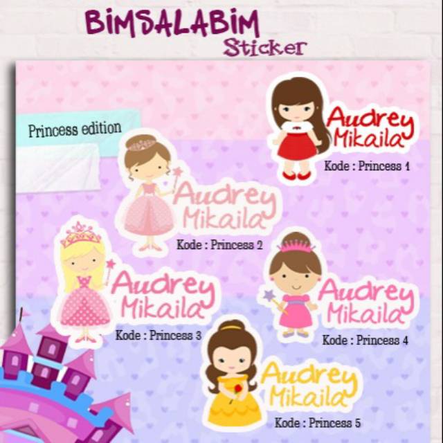 

Stiker nama princess series