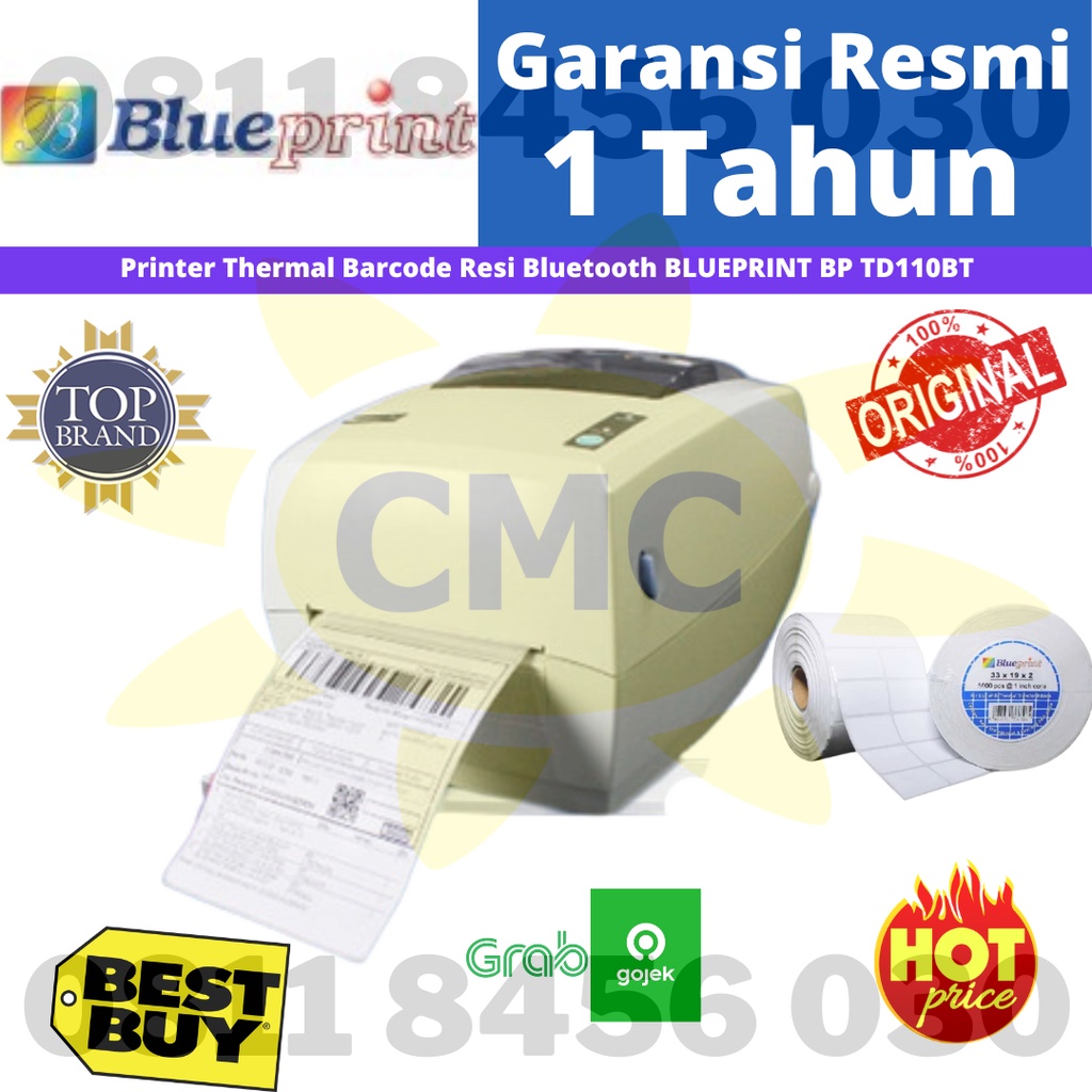 Printer Thermal Barcode Resi Bluetooth BLUEPRINT BP TD110BT Resmi