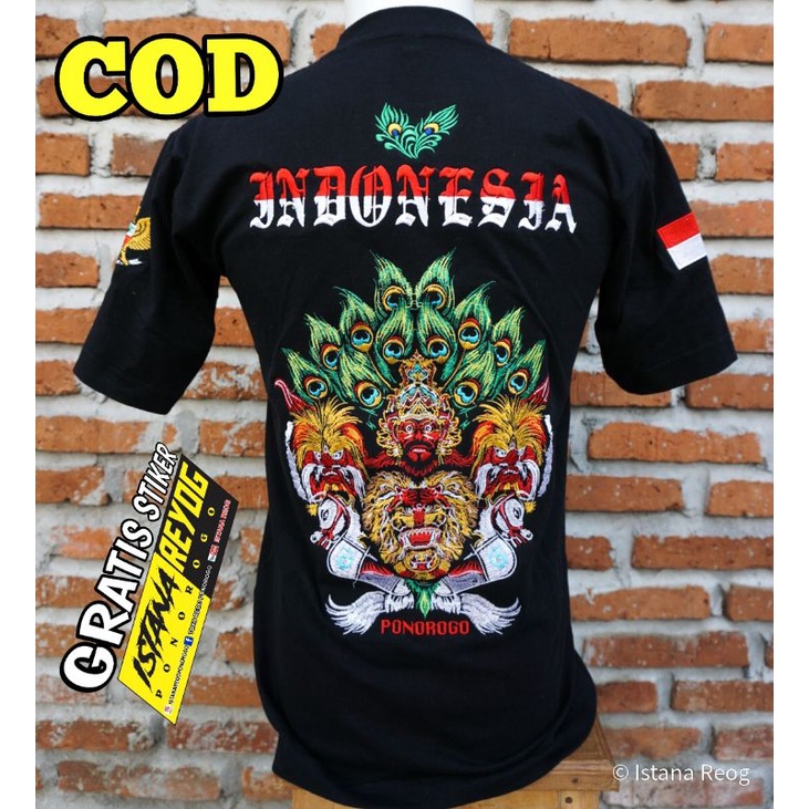 KAOS REOG BORDIR HALUS ( bisa bayar di tempat ) / KAOS BUDAYA / KAOS BUJANGGANONG / KAOS JARANAN