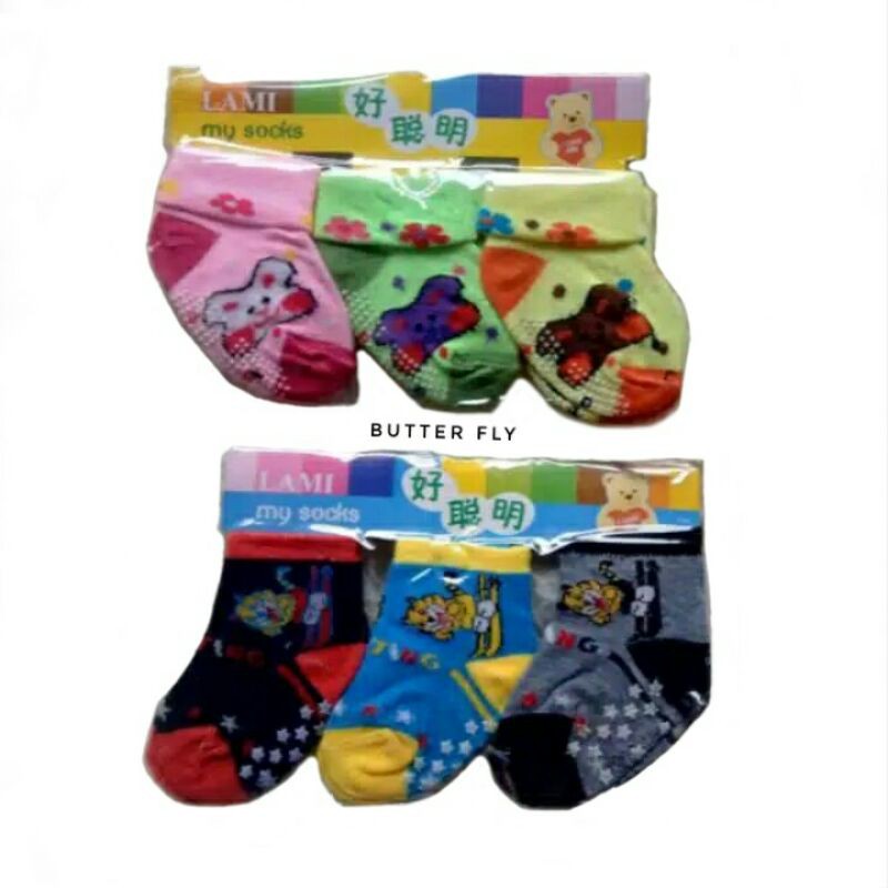 Kaos Kaki Bayi ANTI SELIP Isi 3 Pasang