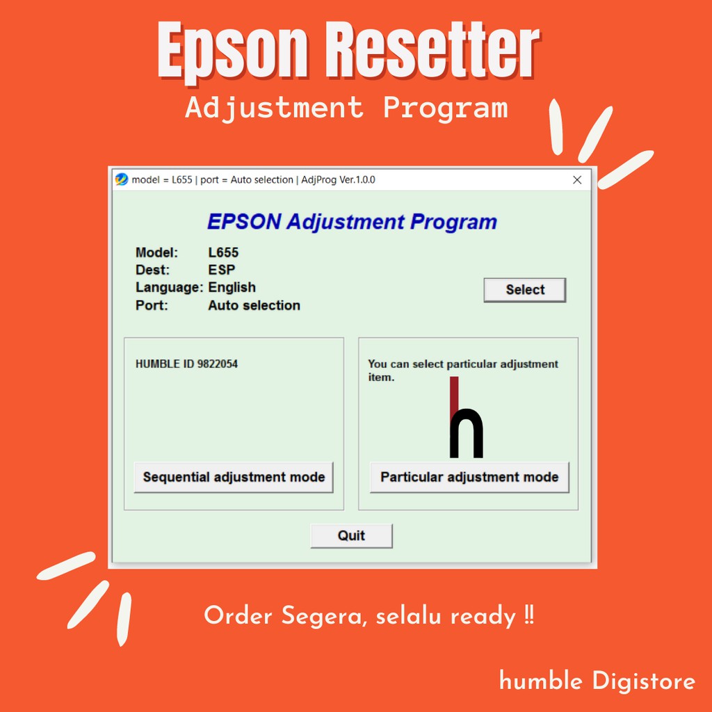 

Epson L655 Program Resetter / Waste Ink Pad Counter Reset