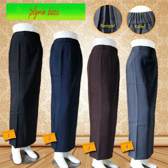 ROK KERJA SPAN || ROK KANTOR || ROK SPAN COKLAT PRAMUKA || ROK KERJA PANJANG SYAKIRA ||