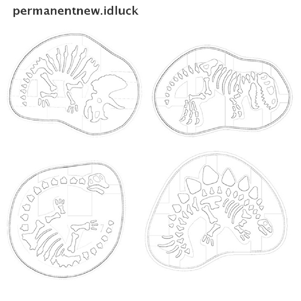 Cetakan Pemotong Biskuit Bentuk Dinosaurus 3D