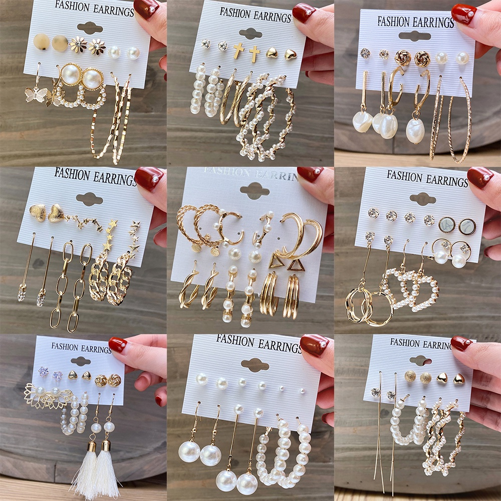YEEZII Anting Tusuk Model Kupu-Kupu Dengan Mutiara Gaya Retro Korea Untuk Wanita Butterfly