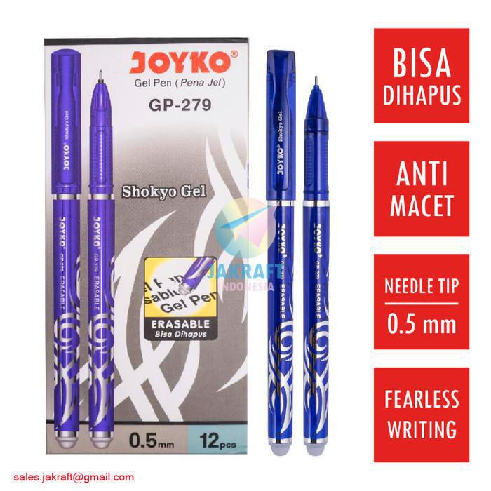 

Pulpen Erasable Gel Pen Bisa Dihapus JOYKO GP279 Biru Ala Frixion JQZ119