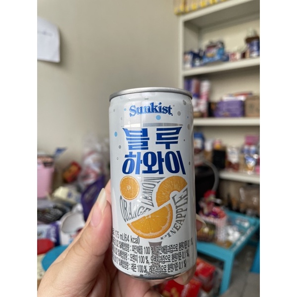 SUNKIST Orange Lemon Pineapple 175ml Minuman Kaleng import korea Unik Blue Haitai Blue Hawaii