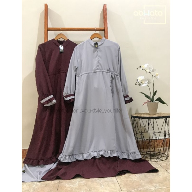 abHata Fashion/Gamis Annisa /kain wollpeach/kombinasi.