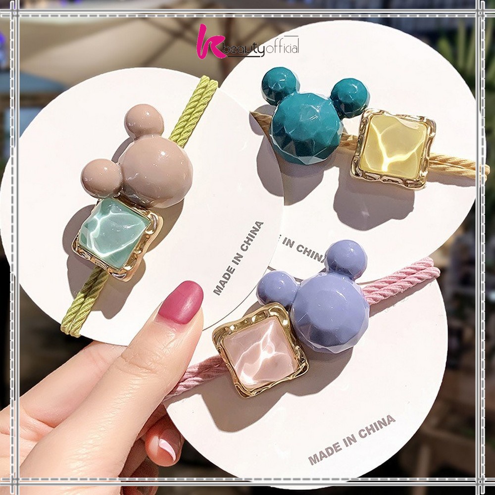 KB-C328 C336 Ikat Rambut Korean Style / Karet Ikat Rambut Karakter Batu ala Korea / Karet Rambut Fashion / Aksesoris Rambut Wanita-8