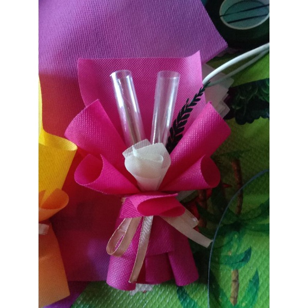 Bucket Bunga Pipe Cleaner Buket Kawat Bulu Mini Flower Bouquet Uang Mini buket mini buket angpau amplop lebaran buket THR