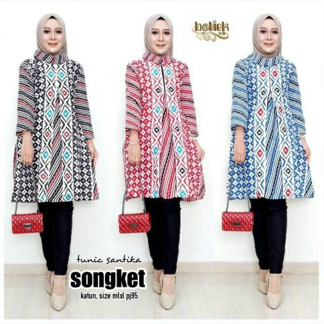 Tunic Asmat Tunic Santika Songket Tunik Batik Modern Batik Cantik / Seragaman Batik Kerja